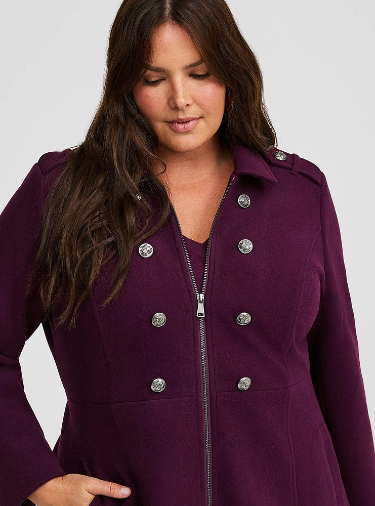 Softest Coat Zip Front Military