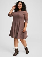 Mini Lace Raglan Sleeve Sweatshirt Dress