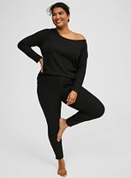 Heavy Hacci Rib Off The Shoulder Lounge Tee