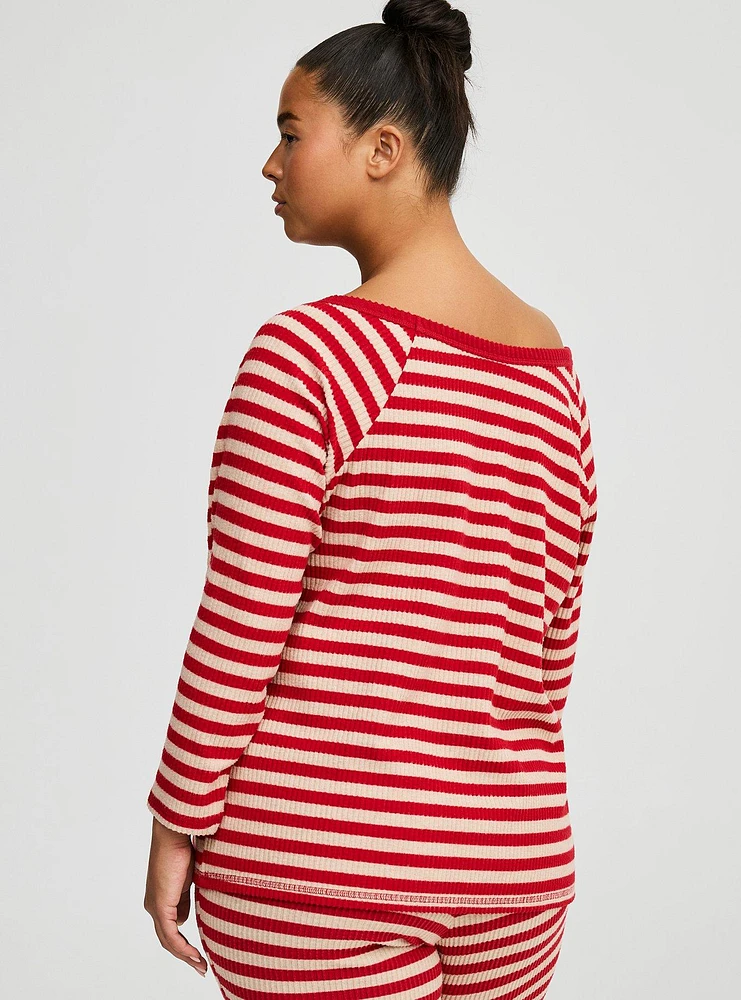 Heavy Hacci Rib Off The Shoulder Lounge Tee