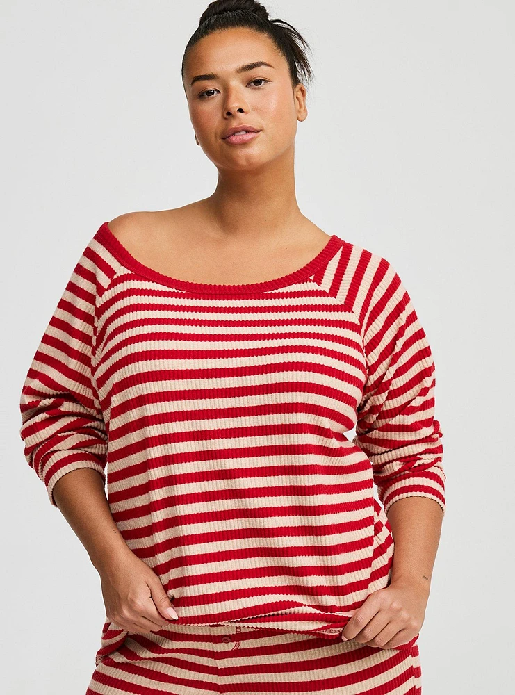 Heavy Hacci Rib Off The Shoulder Lounge Tee