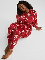 Fleece Hooded Reindeer Lounge Onesie