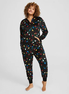 Fleece Pom Ears Lounge Onesie