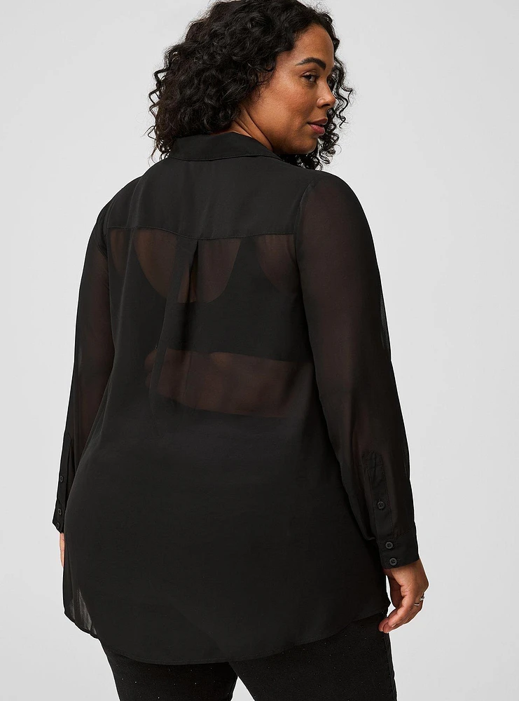 Chiffon Twist Front Tunic