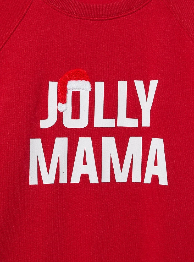 Jolly Mama Classic Fit Cozy Fleece Crew Sweatshirt