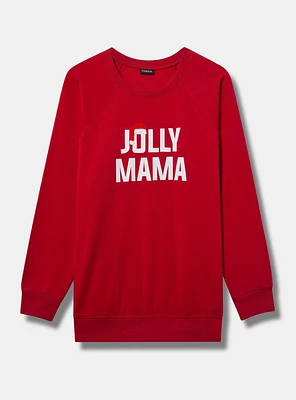 Jolly Mama Classic Fit Cozy Fleece Crew Sweatshirt