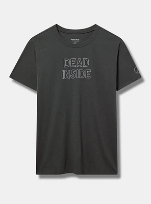 Dead Inside Classic Fit Heritage Jersey Crew Embroidered Tee