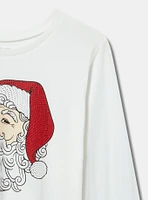 Santa Snowflakes Classic Fit Long Sleeve Cotton Jersey Tee