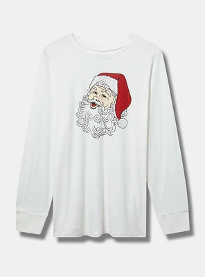 Santa Snowflakes Classic Fit Long Sleeve Cotton Jersey Tee