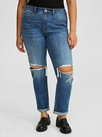 Boyfriend Mid-Rise Rigid+Stretch Denim Jean