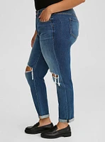 Boyfriend Mid-Rise Rigid+Stretch Denim Jean