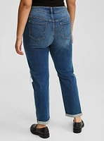 Boyfriend Mid-Rise Rigid+Stretch Denim Jean