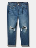 Boyfriend Mid-Rise Rigid+Stretch Denim Jean