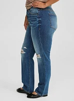 Straight High-Rise Rigid+Stretch Denim Jean