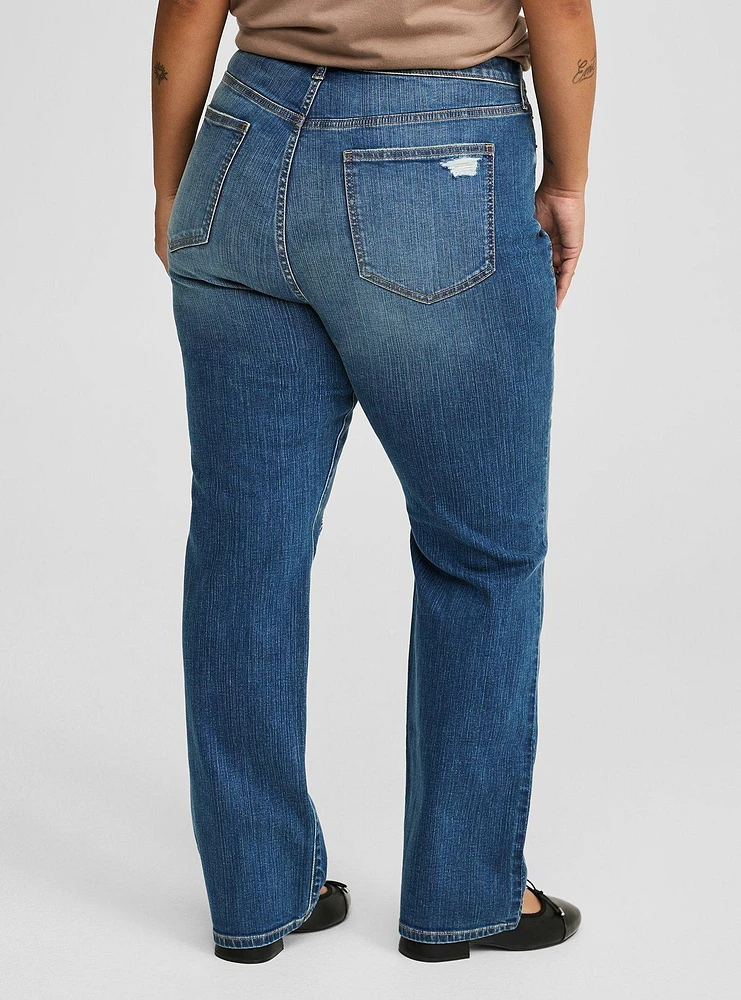 Straight High-Rise Rigid+Stretch Denim Jean