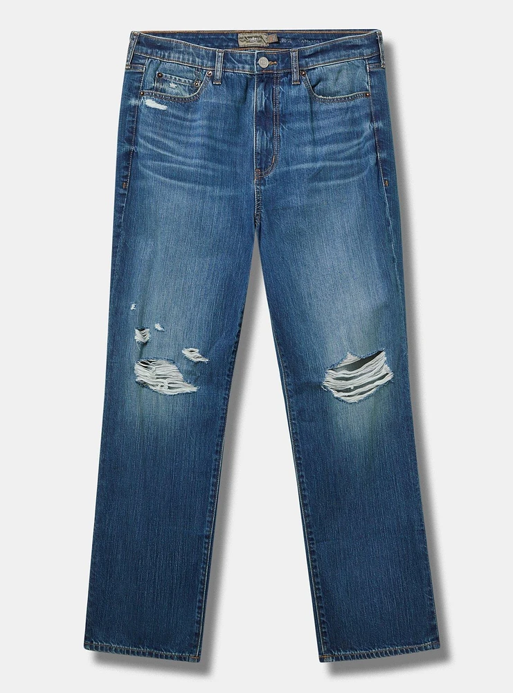 Straight High-Rise Rigid+Stretch Denim Jean