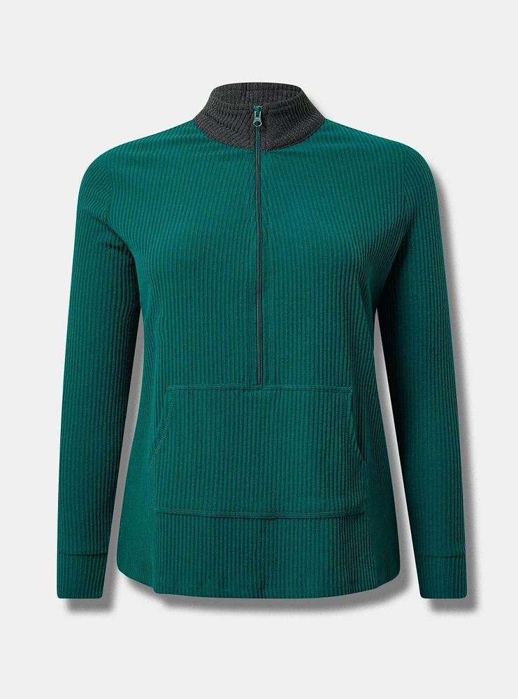 Heavy Hacci Rib Half Zip Lounge Pullover