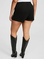 Pull-On Asymmetrical Faux Leather Skort