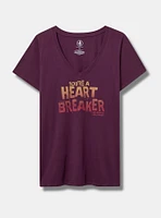 Pat Benatar Classic Fit Cotton V Neck Tee