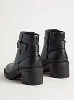 Ankle Buckle Strap Heeled Bootie (WW