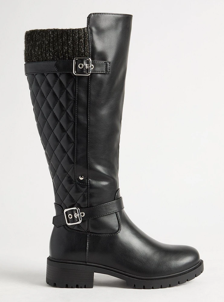 Quilted Sweater Knee Boot (WW