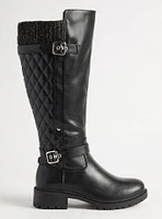 Quilted Sweater Knee Boot (WW