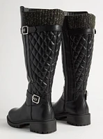 Quilted Sweater Knee Boot (WW