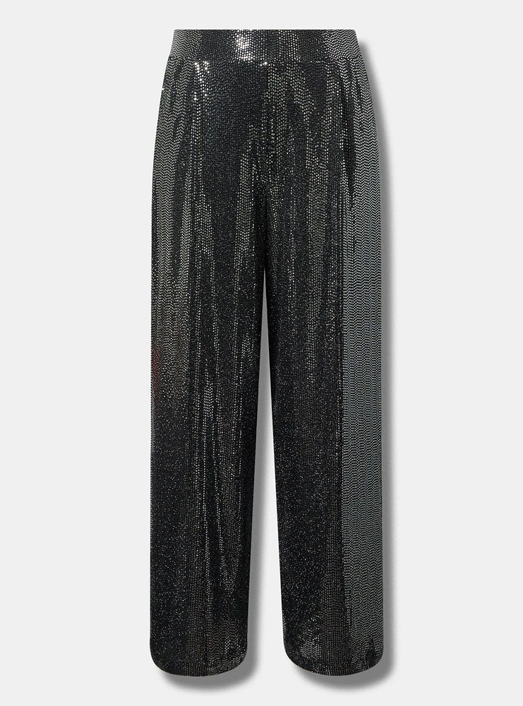 Wide Leg Sequin High Waisted Pant