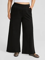 Pull-On Wide Leg Fleece High Rise Pant