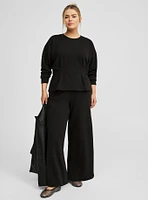 Pull-On Wide Leg Fleece High Rise Pant