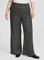 Pull-On Wide Leg Boucle High Rise Pant