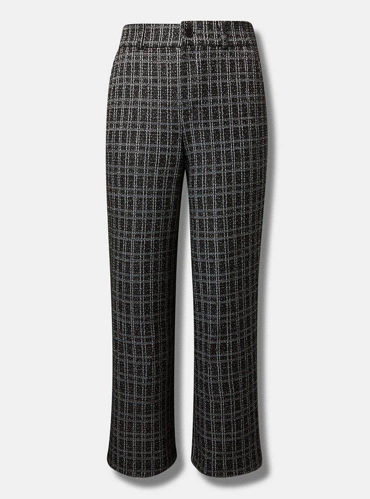 Pull-On Wide Leg Boucle High Rise Pant