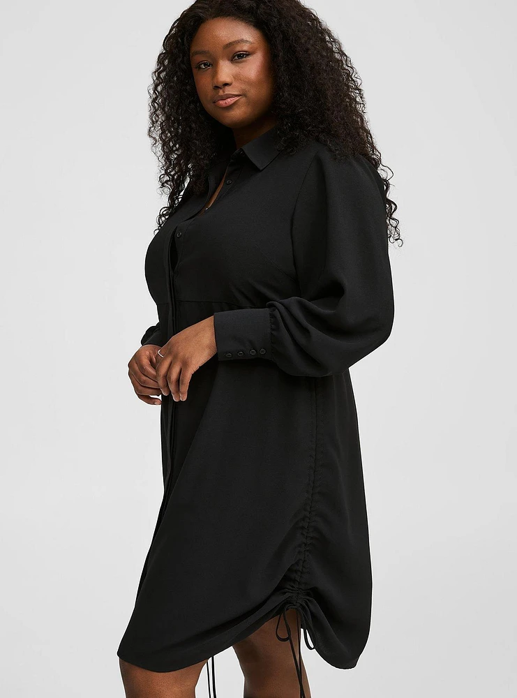 Long Sleeve Button Front Shirt Dress