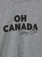 Oh Canada Classic Fit Long Sleeve Raglan Jersey Crew Tee