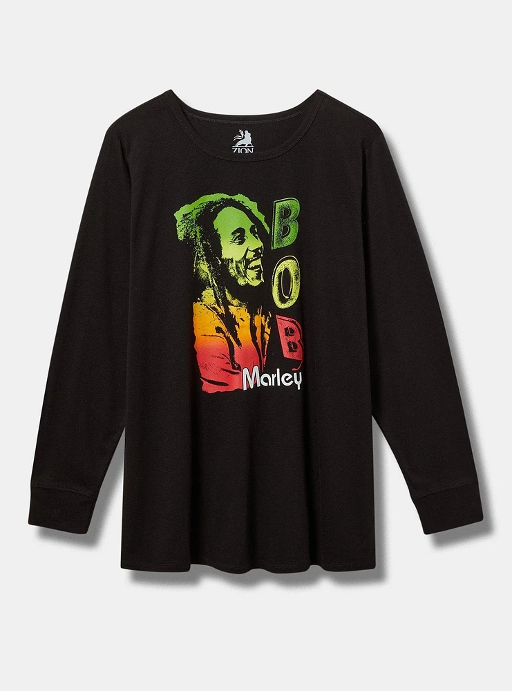 Bob Marley Classic Fit Cotton Long Sleeve Drop Shoulder Tee