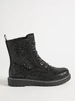 Embellished Laceup Combat Bootie (WW