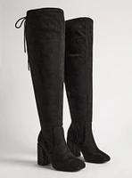 Laceup Embellished Heeled Over-The-Knee Boot