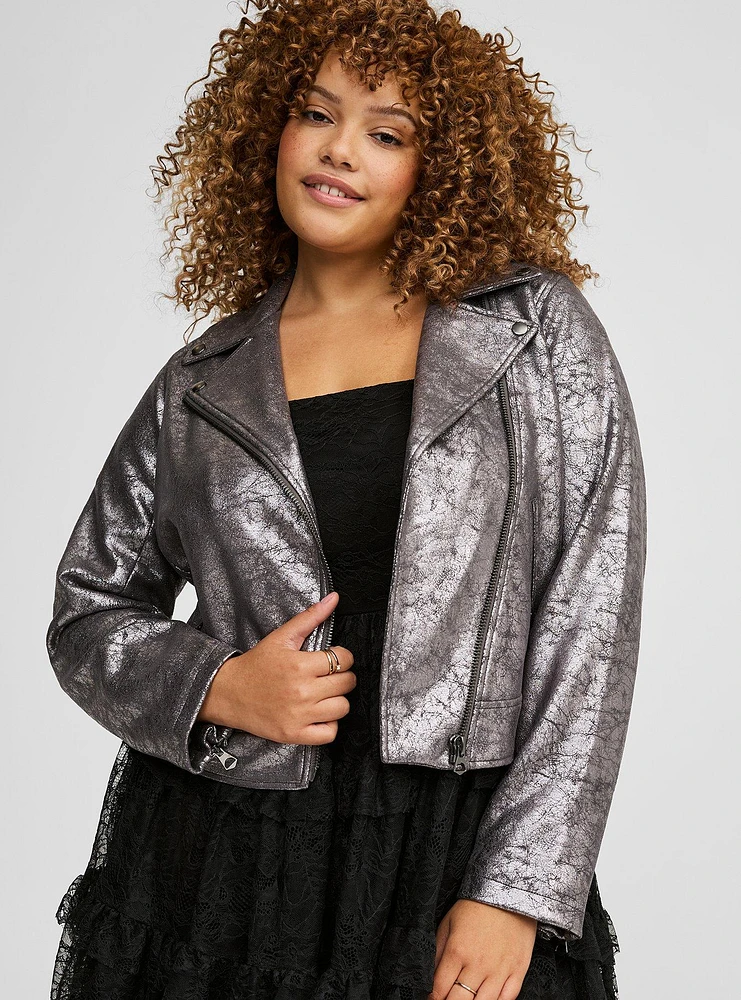 Metallic Moto Jacket