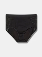 Leakproof Cotton & Lace Mid-Rise Brief Panty