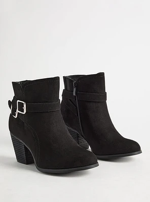 Double Strap Side Buckle Ankle Bootie