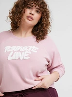 Radiate Love Classic Fit Cozy Fleece Raglan Sweatshirt