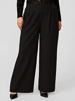 Tailored Twill High Rise Wide Waist Leg Pant