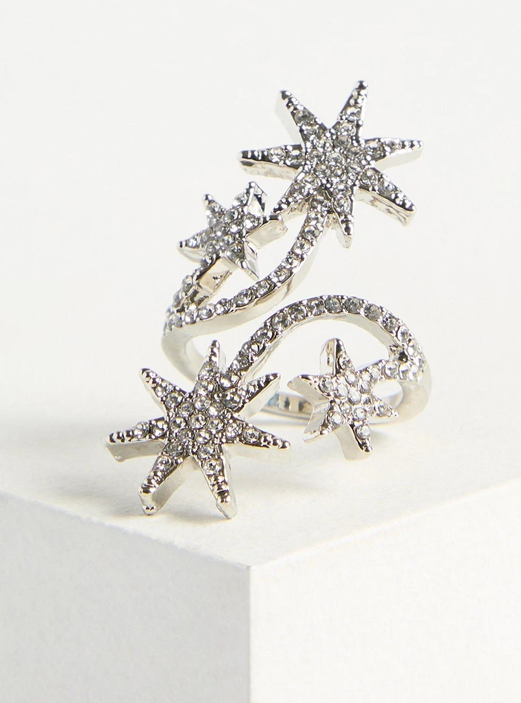 Starry Spiral Statement Ring