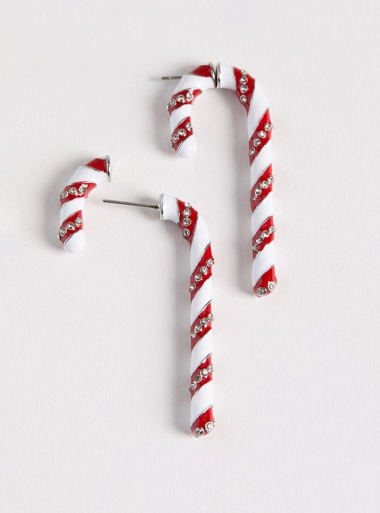 Candy Cane Front & Back Earring