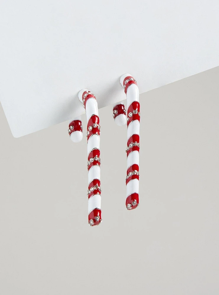 Candy Cane Front & Back Earring