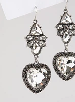 Rhinestone Heart Drop Earring