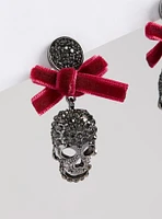 Velvet Skull Statement Earring