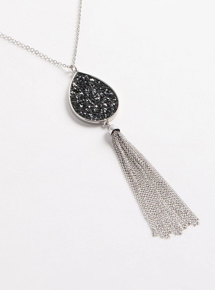 Glitter Reversible Pendant Necklace