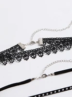 Rhinestone Lace Choker Set