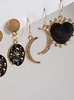 Heart And Moon Earring Set